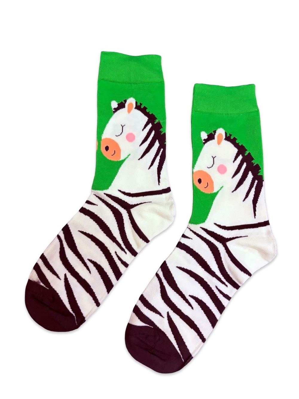 Zebra Novelty Crew Socks One Size Fits Most